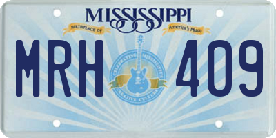 MS license plate MRH409