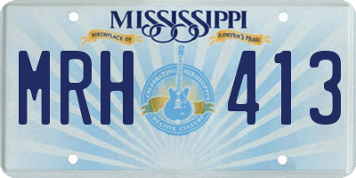 MS license plate MRH413