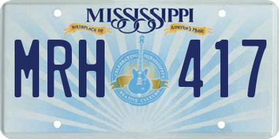 MS license plate MRH417