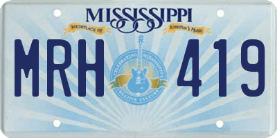 MS license plate MRH419