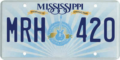 MS license plate MRH420
