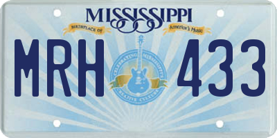 MS license plate MRH433