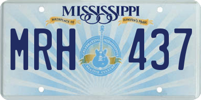 MS license plate MRH437