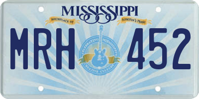 MS license plate MRH452