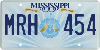 MS license plate MRH454