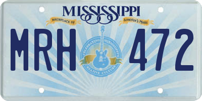 MS license plate MRH472