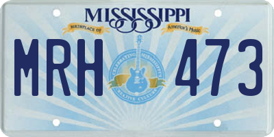 MS license plate MRH473