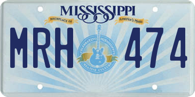 MS license plate MRH474