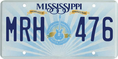 MS license plate MRH476