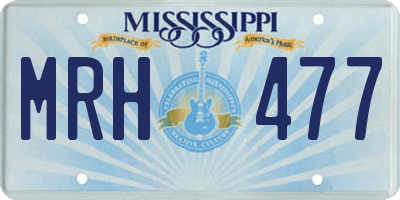 MS license plate MRH477