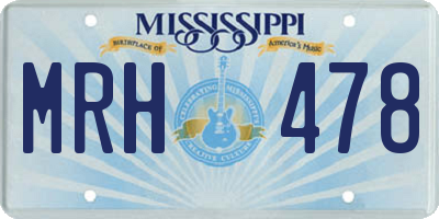 MS license plate MRH478