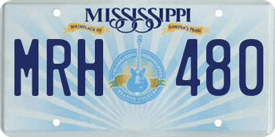 MS license plate MRH480