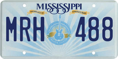 MS license plate MRH488