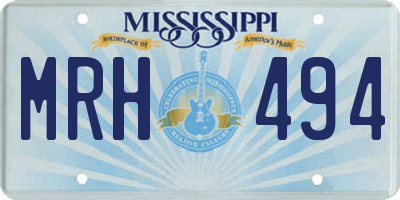 MS license plate MRH494
