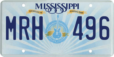 MS license plate MRH496