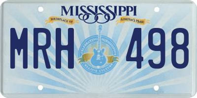 MS license plate MRH498