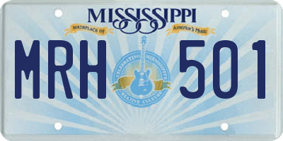 MS license plate MRH501