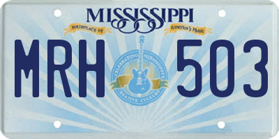 MS license plate MRH503