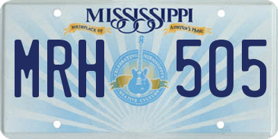 MS license plate MRH505
