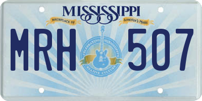 MS license plate MRH507