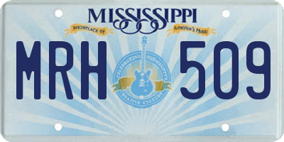 MS license plate MRH509
