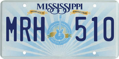 MS license plate MRH510