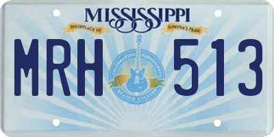 MS license plate MRH513