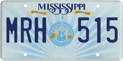 MS license plate MRH515