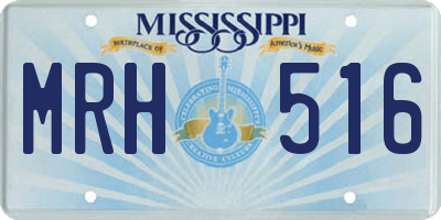 MS license plate MRH516