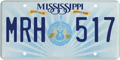 MS license plate MRH517