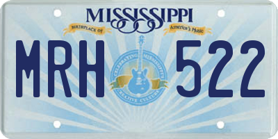 MS license plate MRH522