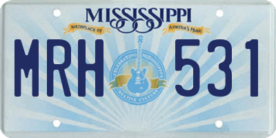 MS license plate MRH531