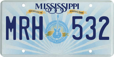 MS license plate MRH532