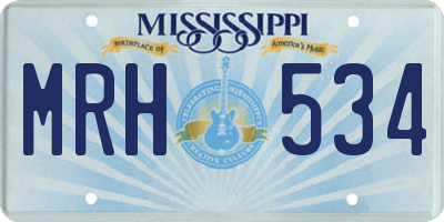 MS license plate MRH534