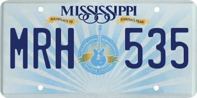 MS license plate MRH535