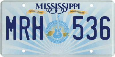 MS license plate MRH536
