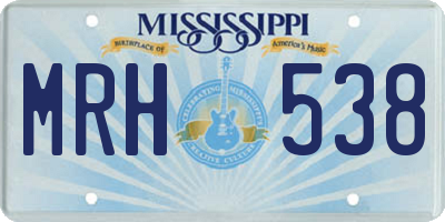 MS license plate MRH538