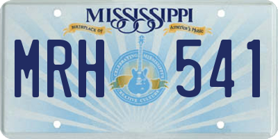 MS license plate MRH541