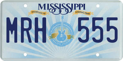 MS license plate MRH555