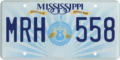 MS license plate MRH558
