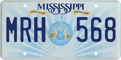MS license plate MRH568