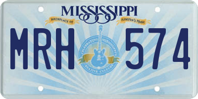 MS license plate MRH574