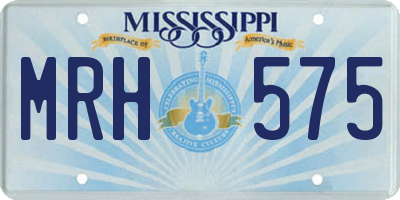 MS license plate MRH575