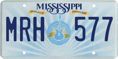 MS license plate MRH577