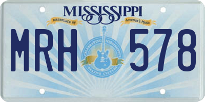 MS license plate MRH578