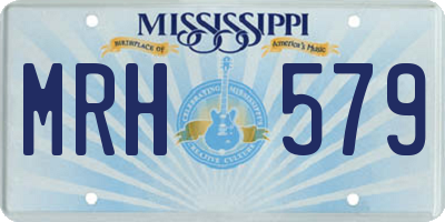 MS license plate MRH579