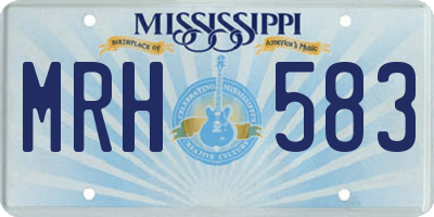 MS license plate MRH583
