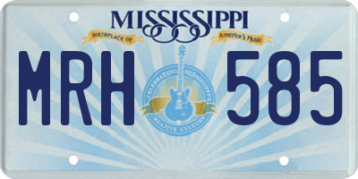MS license plate MRH585