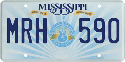 MS license plate MRH590