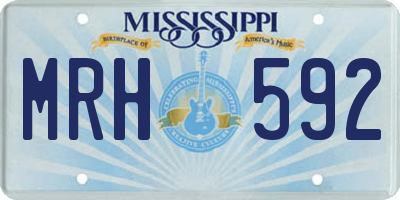 MS license plate MRH592
